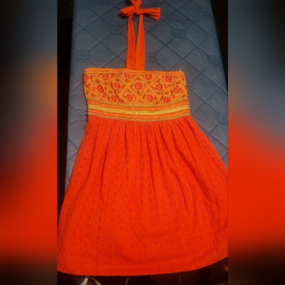 American Rag Orange Smocked Top - Picture 10 of 10